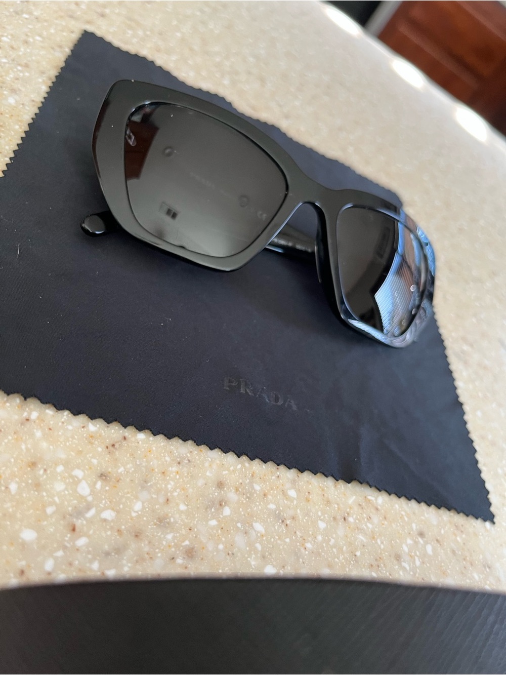 Prada Glossy Black Oversized Square Sunglasses - Picture 4 of 6